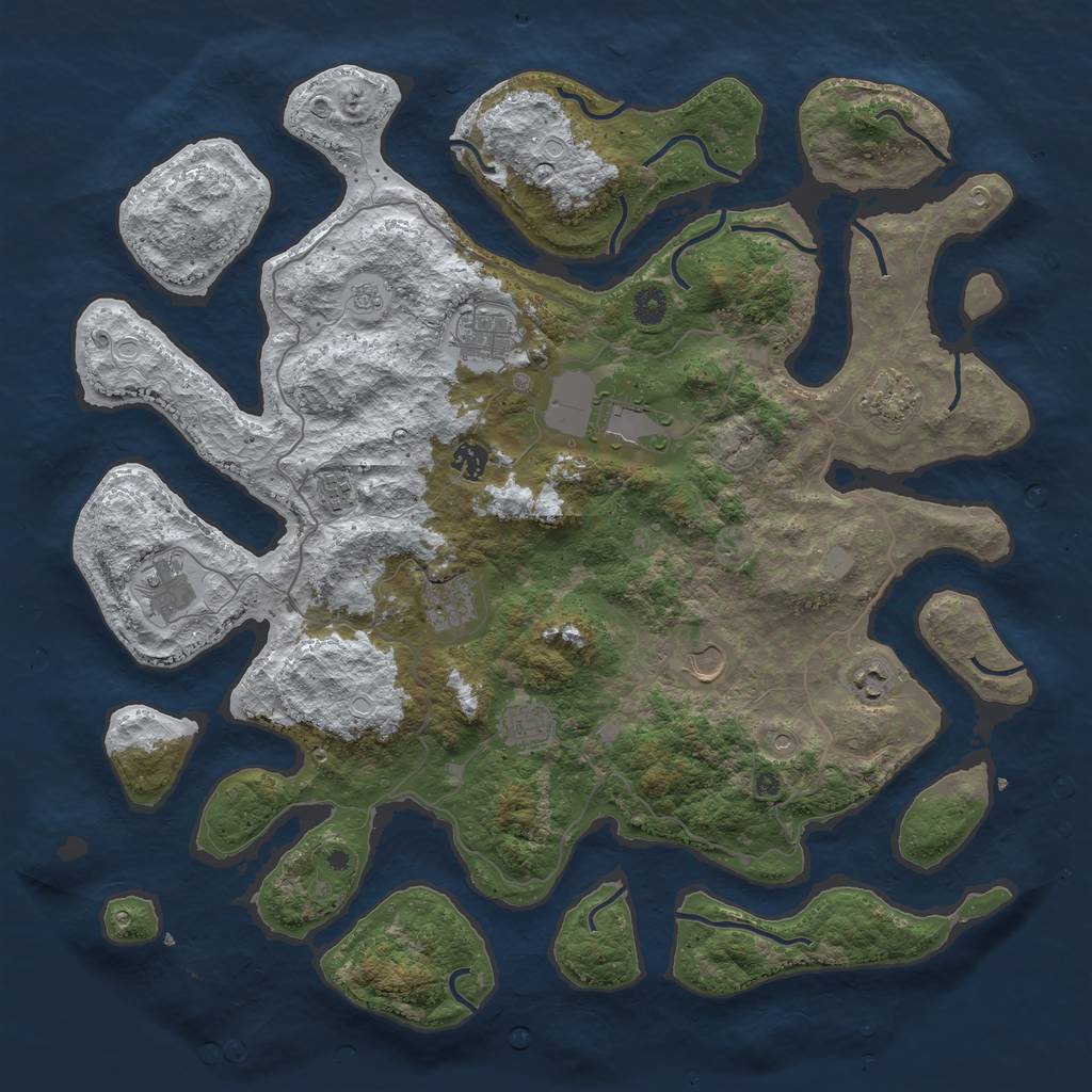 Rust Map: Procedural Map, Size: 4500, Seed: 2627588, 17 Monuments