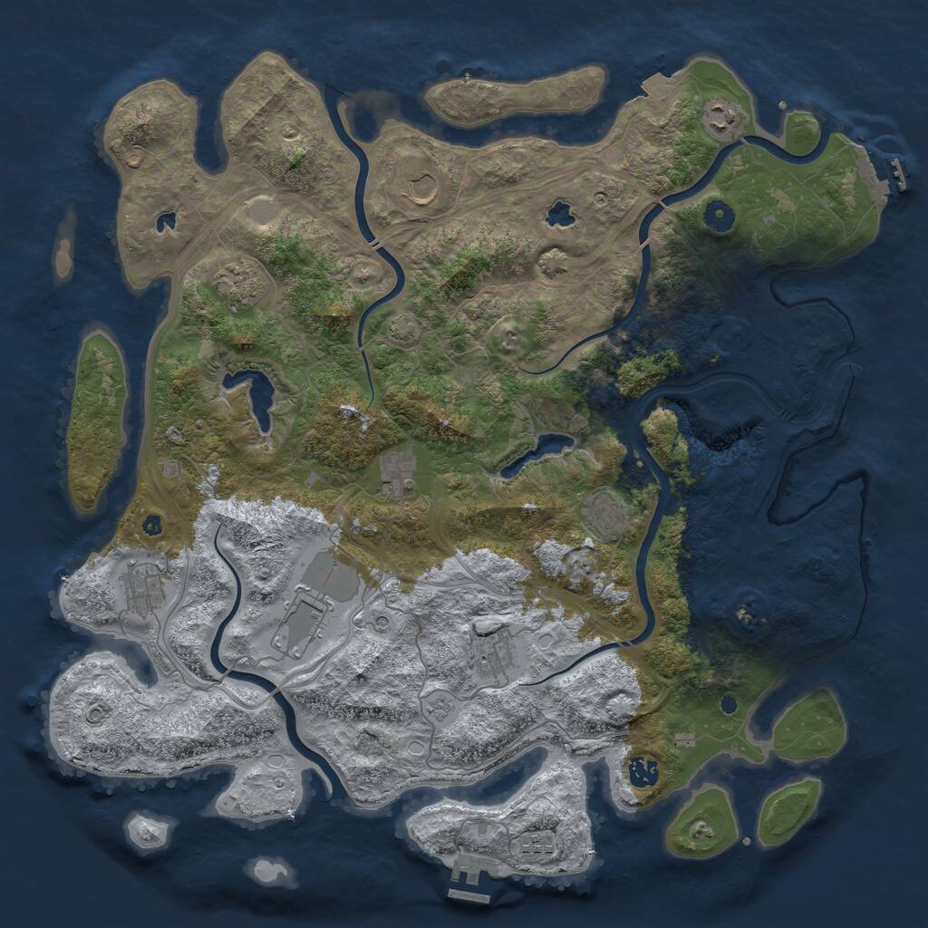 Rust Map: Procedural Map, Size: 4500, Seed: 2060940, 16 Monuments