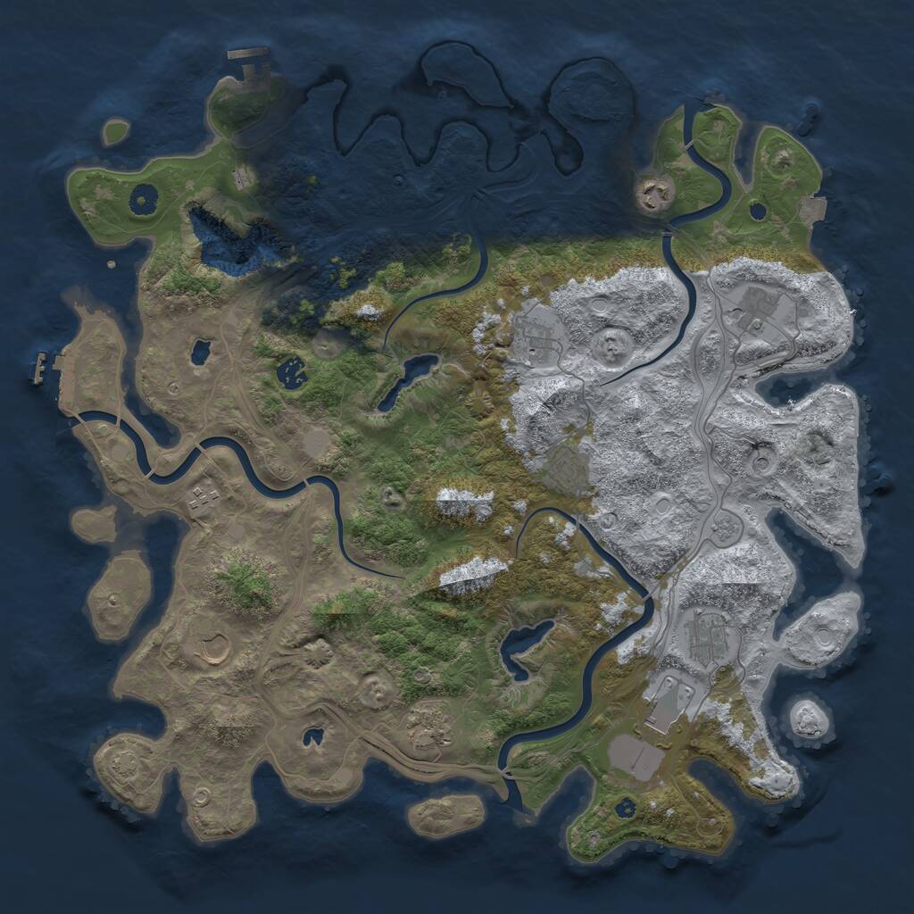 Rust Map: Procedural Map, Size: 4500, Seed: 3531520, 16 Monuments