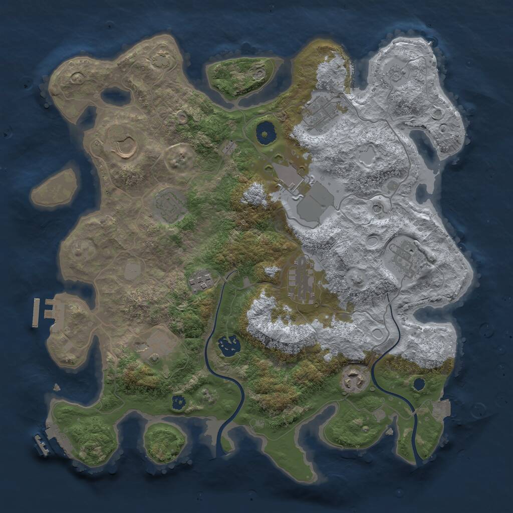 Rust Map: Procedural Map, Size: 3550, Seed: 152129, 16 Monuments