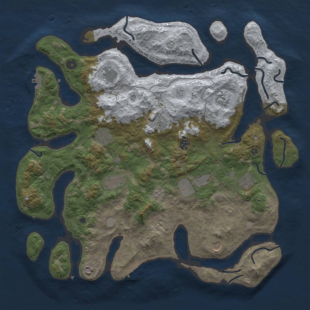 Rust Map: Procedural Map, Size: 4500, Seed: 4733283, 20 Monuments