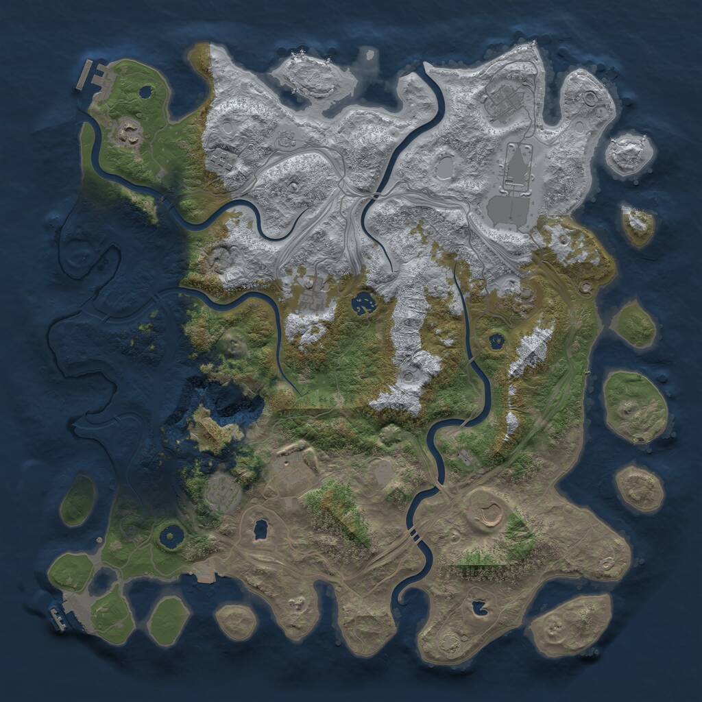 Rust Map: Procedural Map, Size: 4500, Seed: 4228662, 16 Monuments