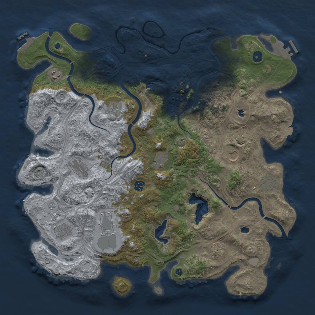 Rust Map: Procedural Map, Size: 4500, Seed: 327159, 17 Monuments