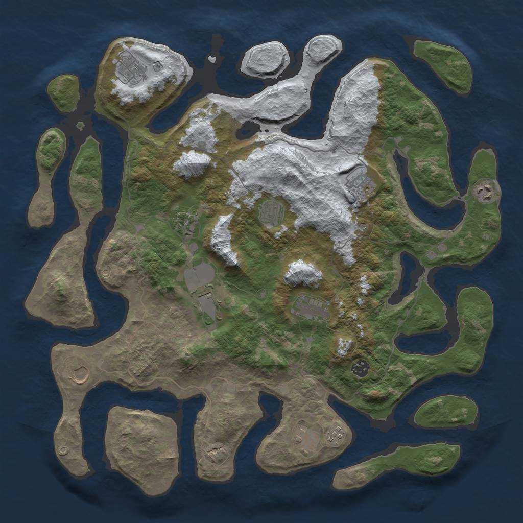 Rust Map: Barren, Size: 4500, Seed: 1544076, 14 Monuments