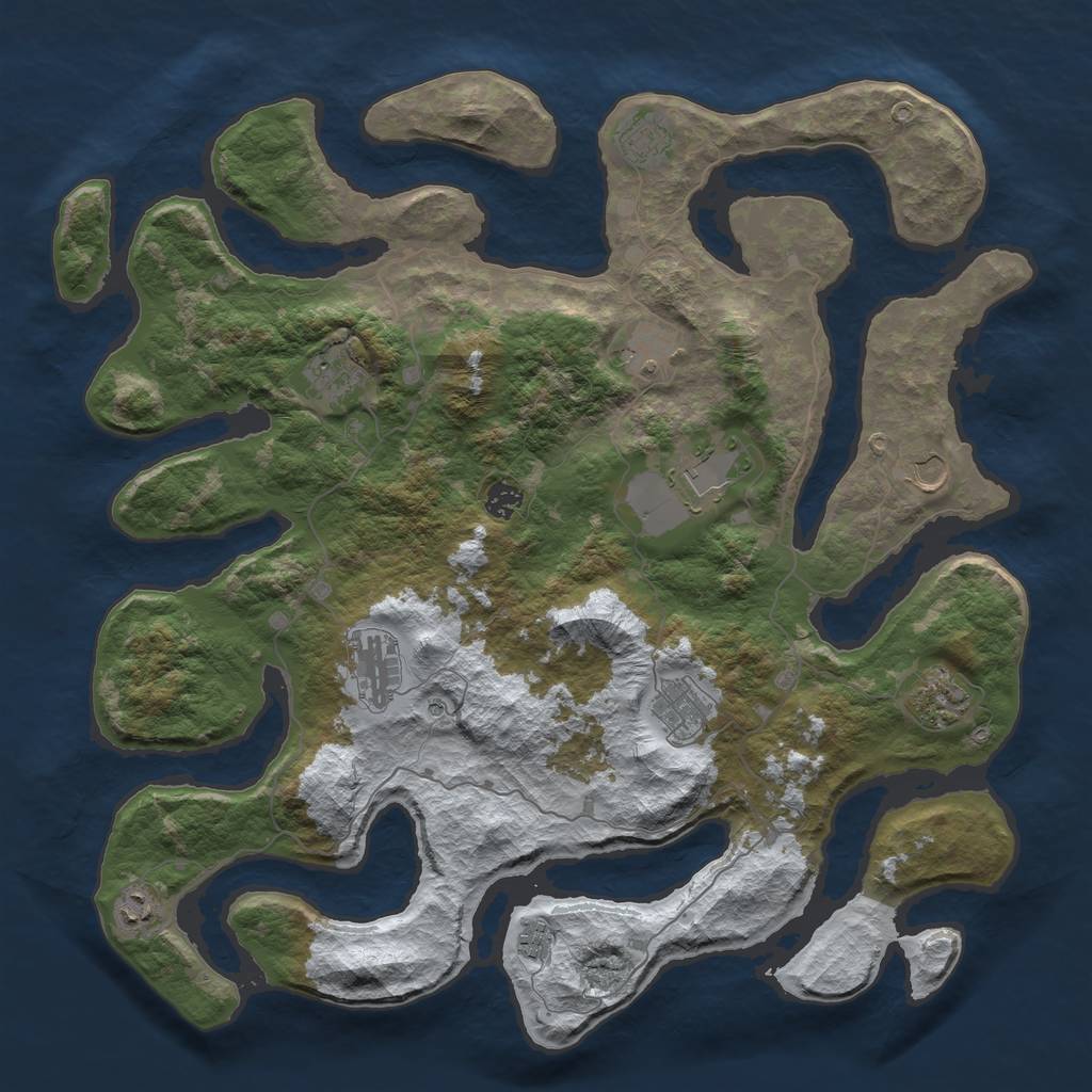 Rust Map: Barren, Size: 4500, Seed: 112852, 14 Monuments