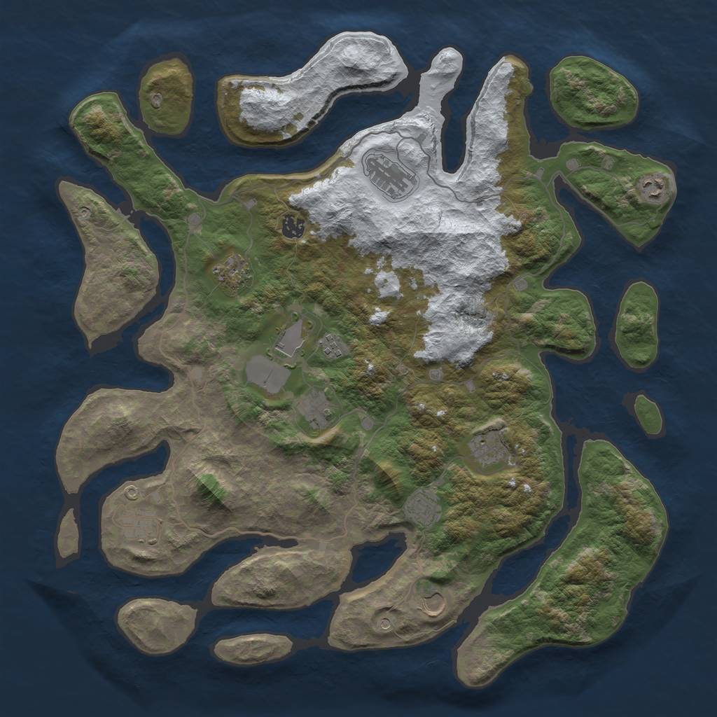 Rust Map: Barren, Size: 4500, Seed: 6367299, 14 Monuments