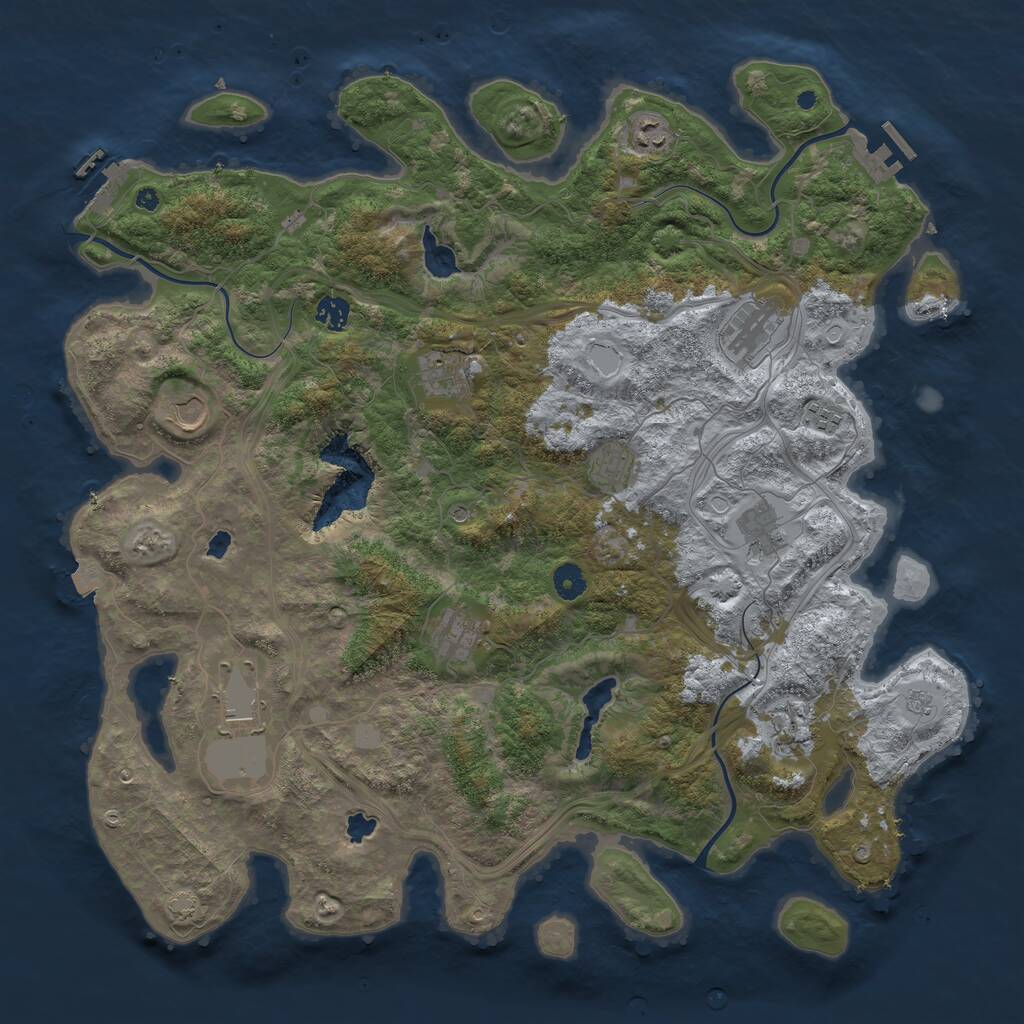 Rust Map: Procedural Map, Size: 4500, Seed: 4795317, 17 Monuments