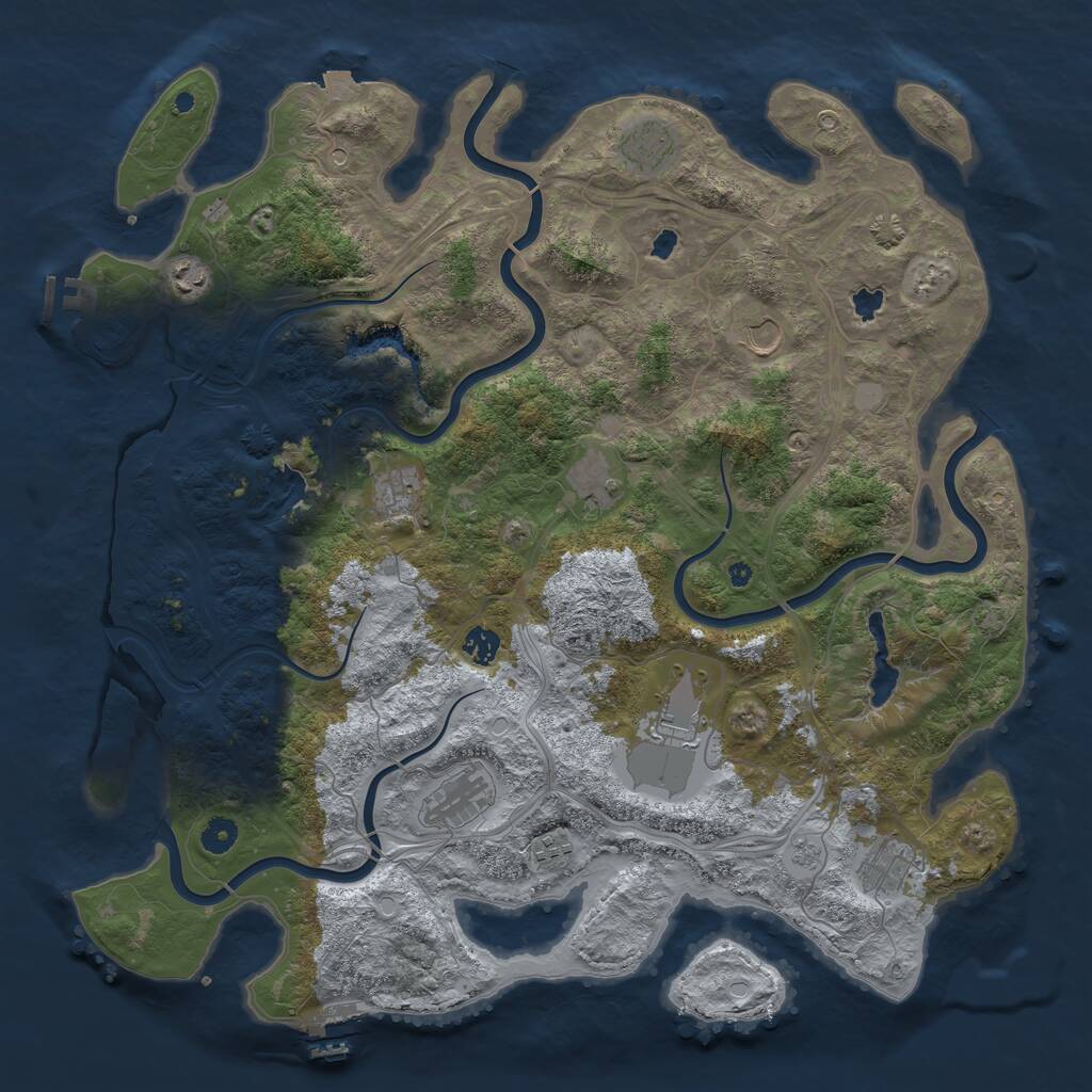 Rust Map: Procedural Map, Size: 4500, Seed: 5923046, 16 Monuments