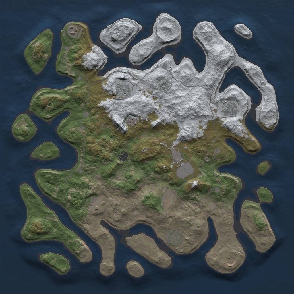 Rust Map: Barren, Size: 4500, Seed: 146820, 13 Monuments
