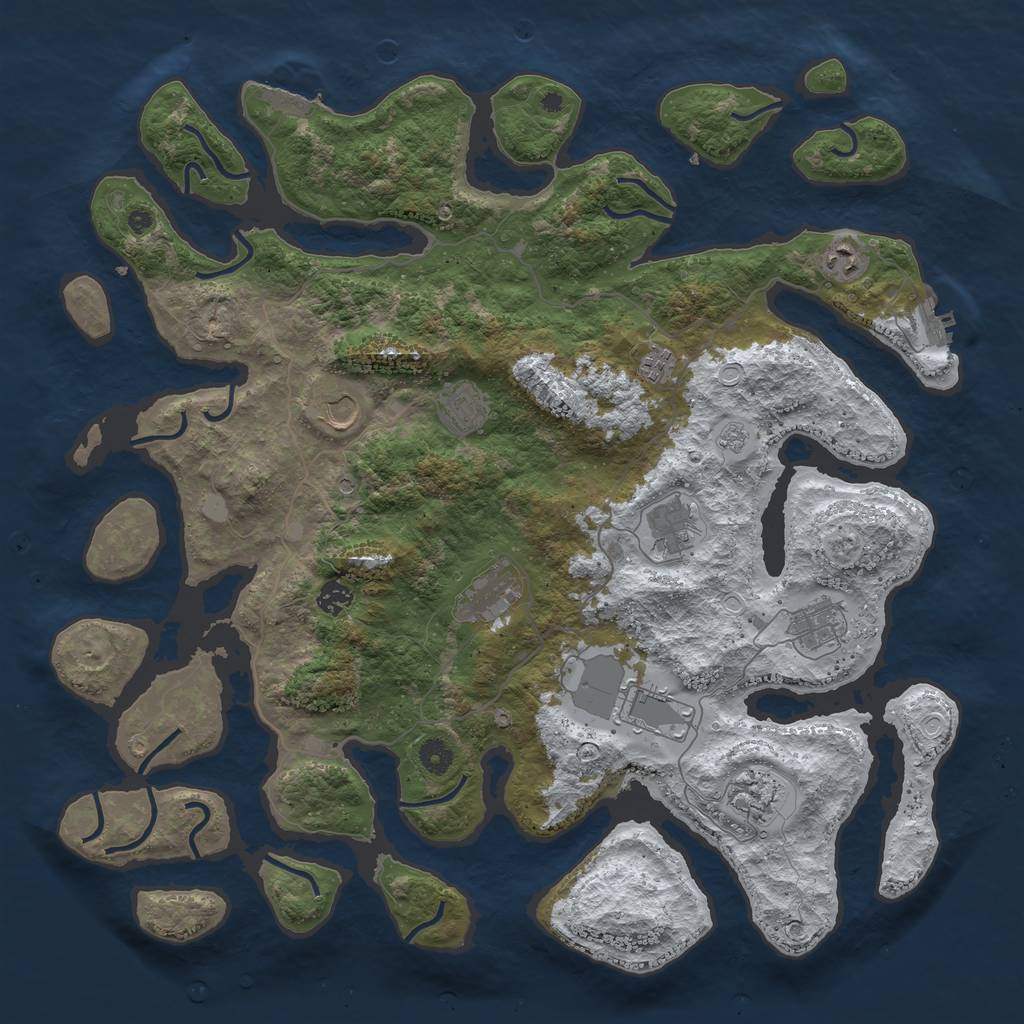 Rust Map: Procedural Map, Size: 4500, Seed: 2941529, 19 Monuments