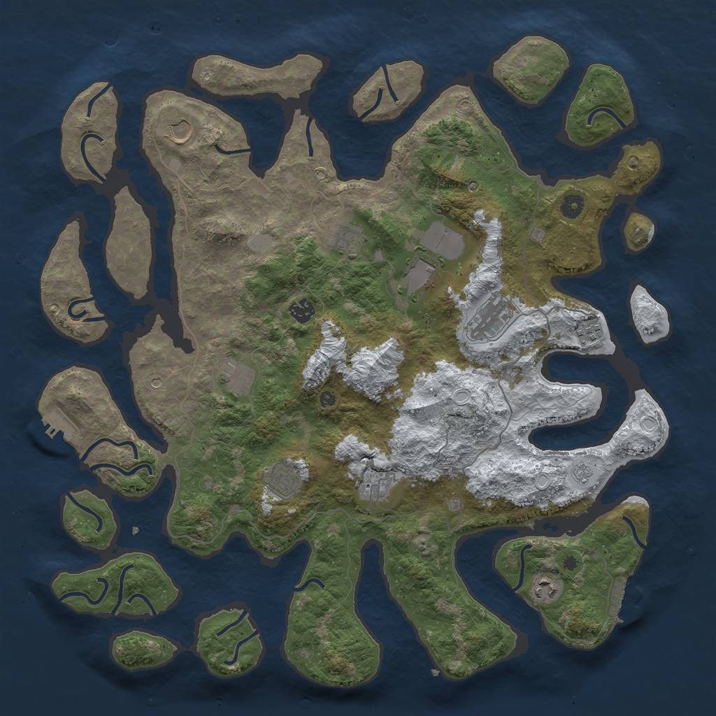 Rust Map: Procedural Map, Size: 4500, Seed: 622425, 19 Monuments