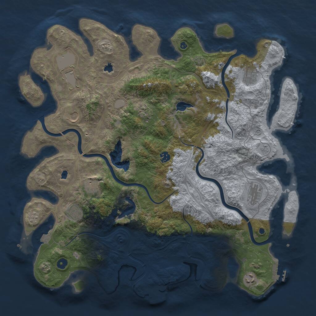 Rust Map: Procedural Map, Size: 4500, Seed: 3227387, 16 Monuments