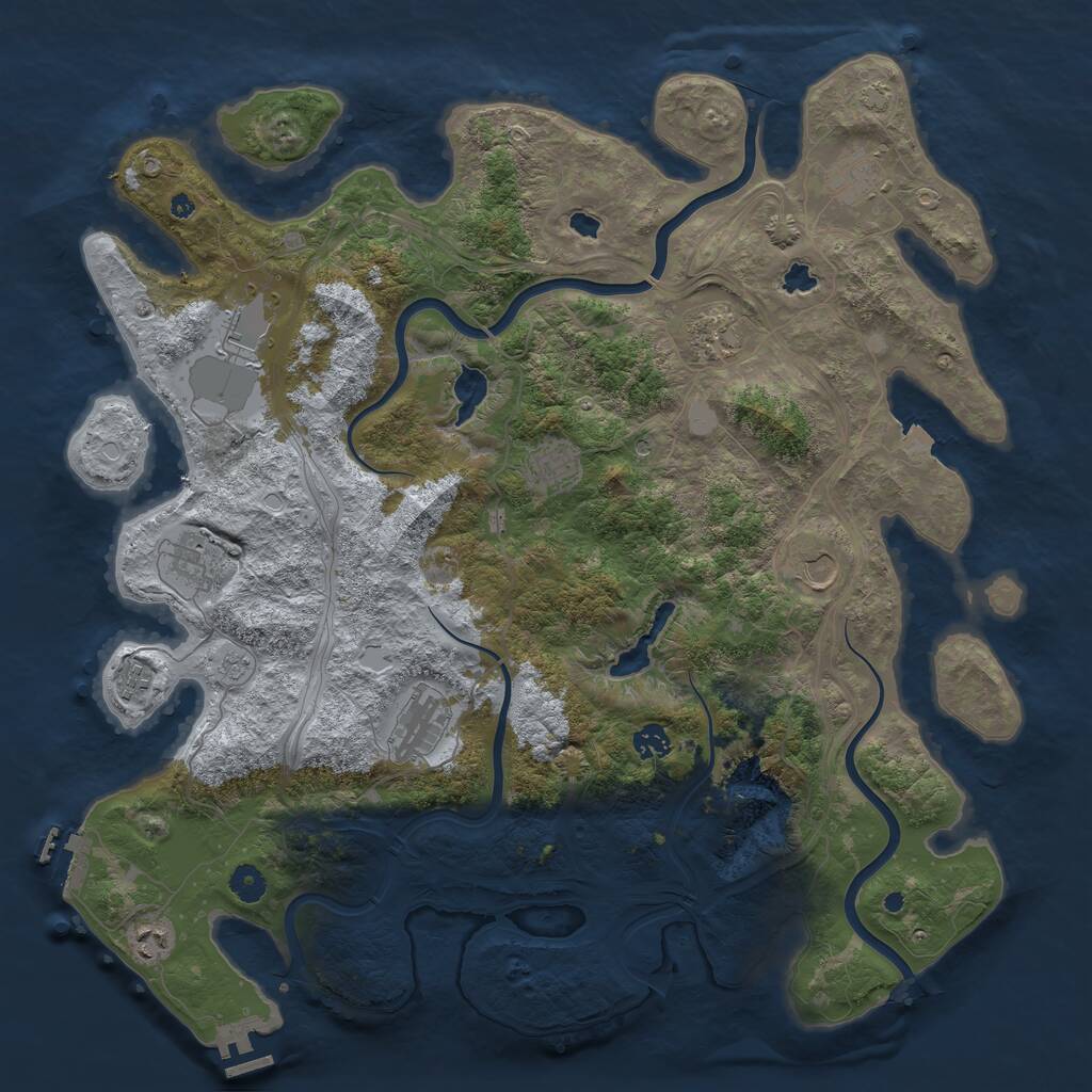 Rust Map: Procedural Map, Size: 4500, Seed: 5870122, 16 Monuments