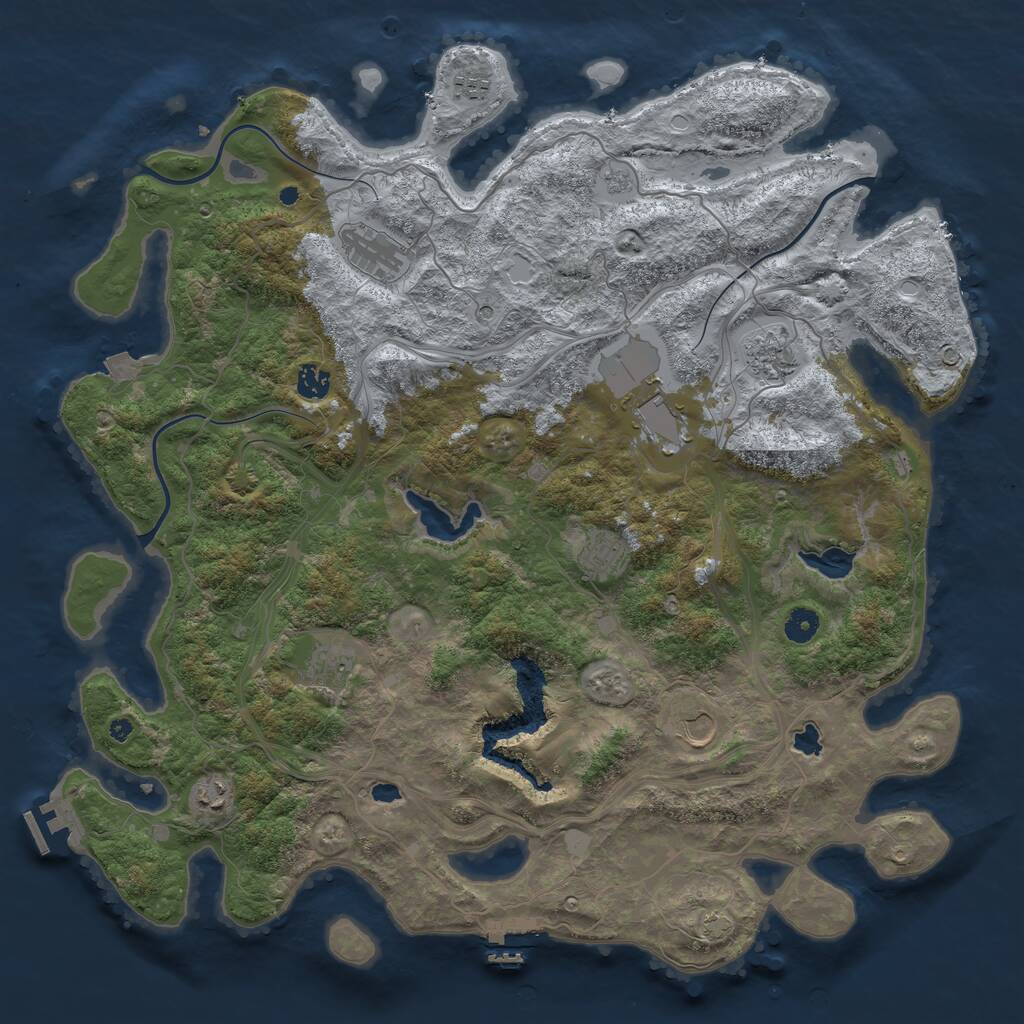 Rust Map: Procedural Map, Size: 4500, Seed: 4456643, 15 Monuments