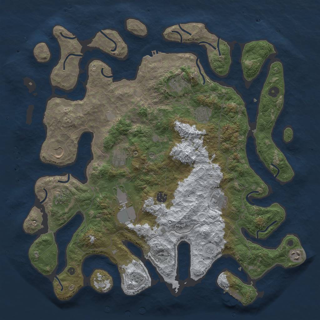 Rust Map: Procedural Map, Size: 4500, Seed: 958178, 19 Monuments