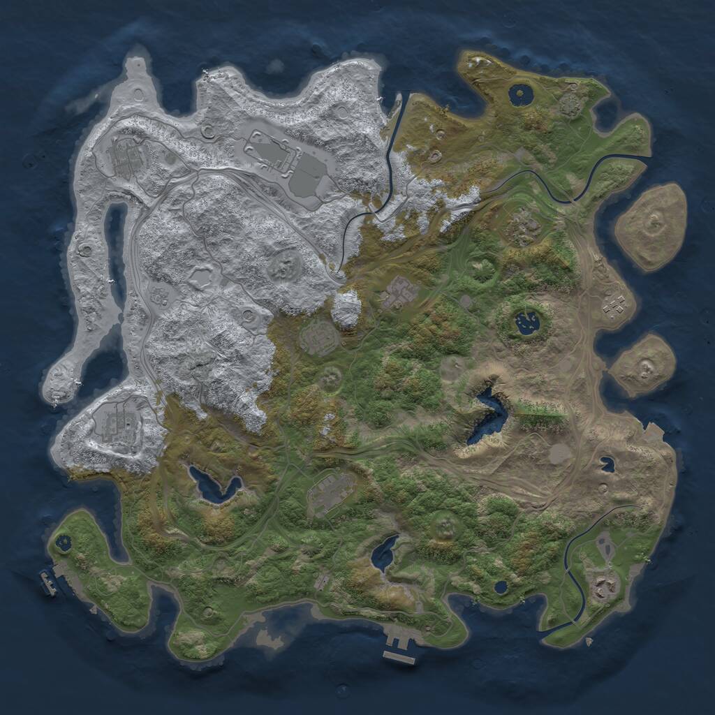 Rust Map: Procedural Map, Size: 4500, Seed: 3519746, 16 Monuments