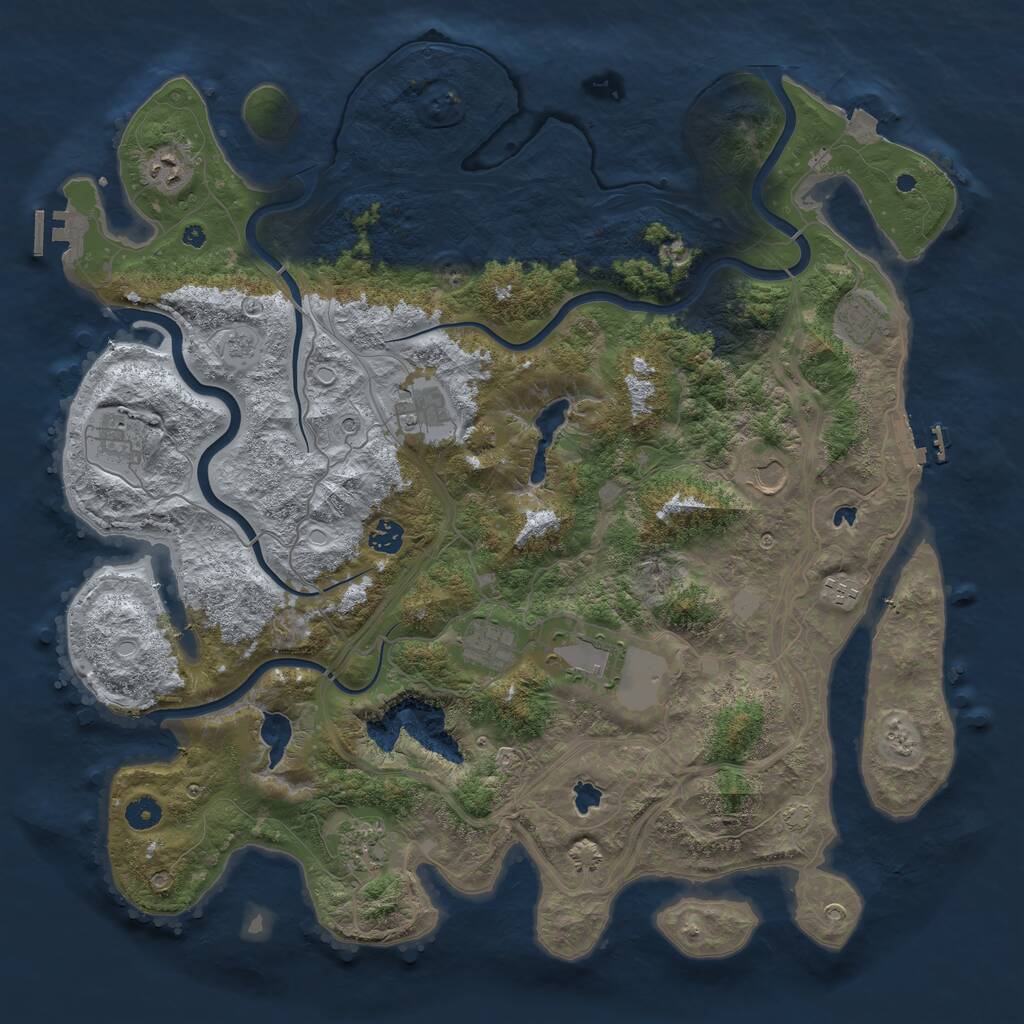 Rust Map: Procedural Map, Size: 4500, Seed: 2792606, 16 Monuments