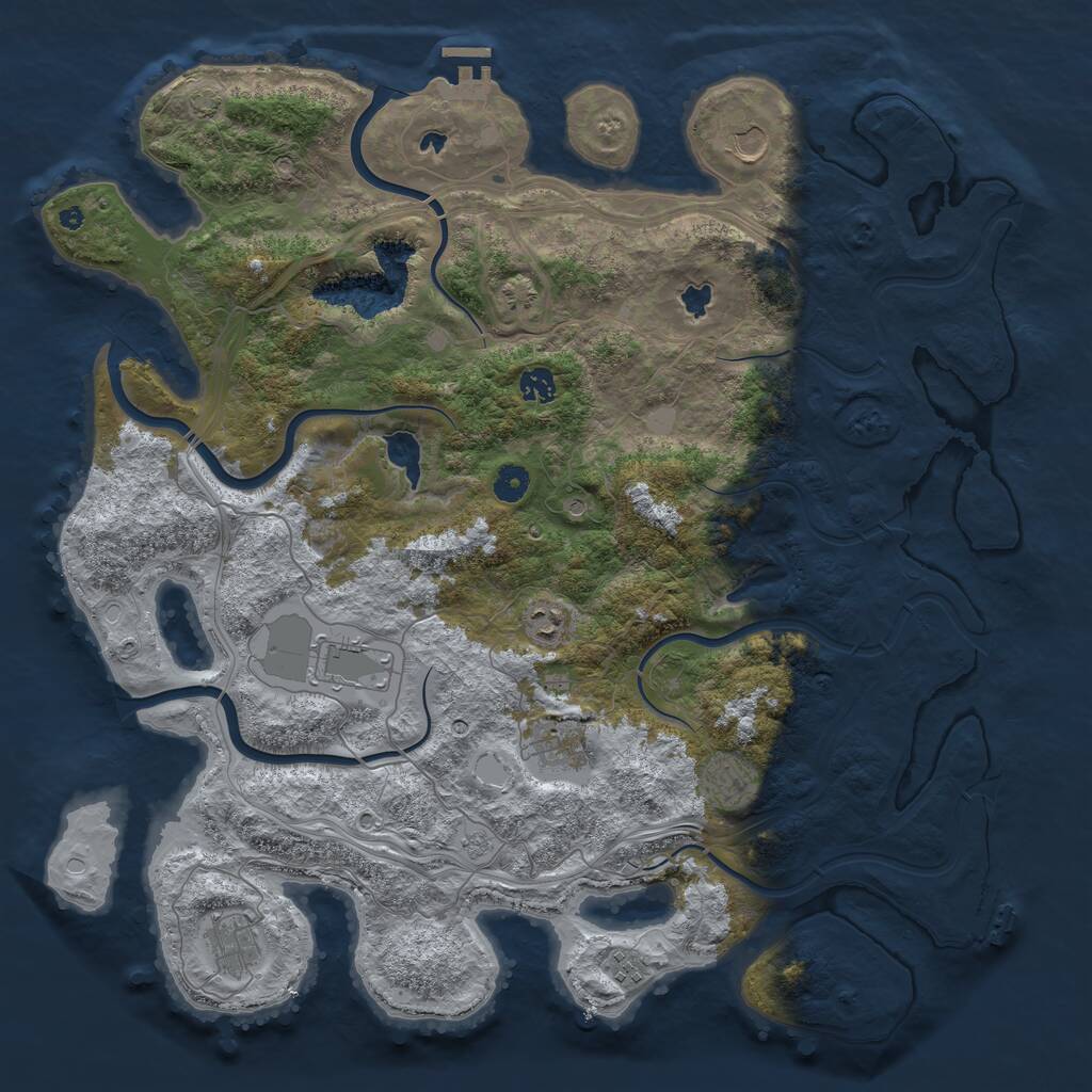 Rust Map: Procedural Map, Size: 4500, Seed: 5366159, 14 Monuments