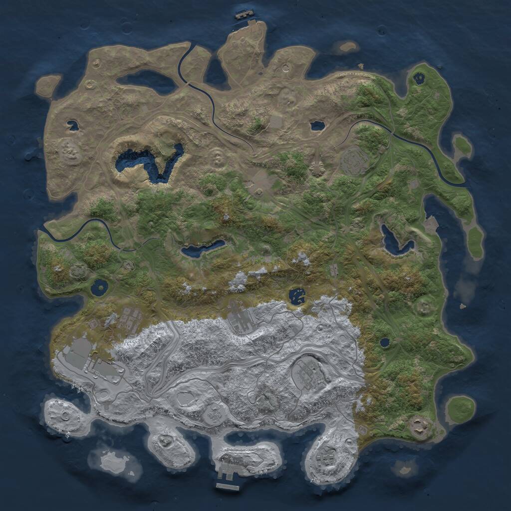 Rust Map: Procedural Map, Size: 4500, Seed: 2644344, 15 Monuments