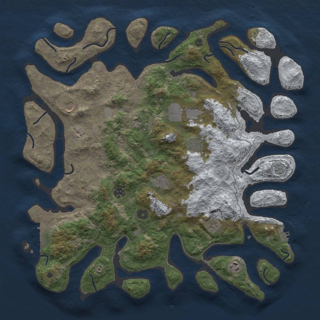 Rust Map: Procedural Map, Size: 4500, Seed: 2715899, 18 Monuments