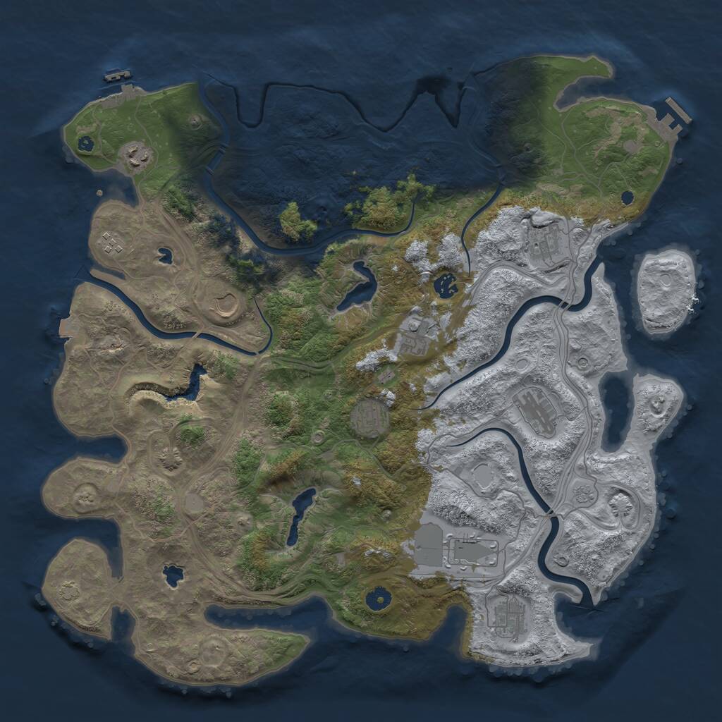 Rust Map: Procedural Map, Size: 4500, Seed: 4569267, 16 Monuments