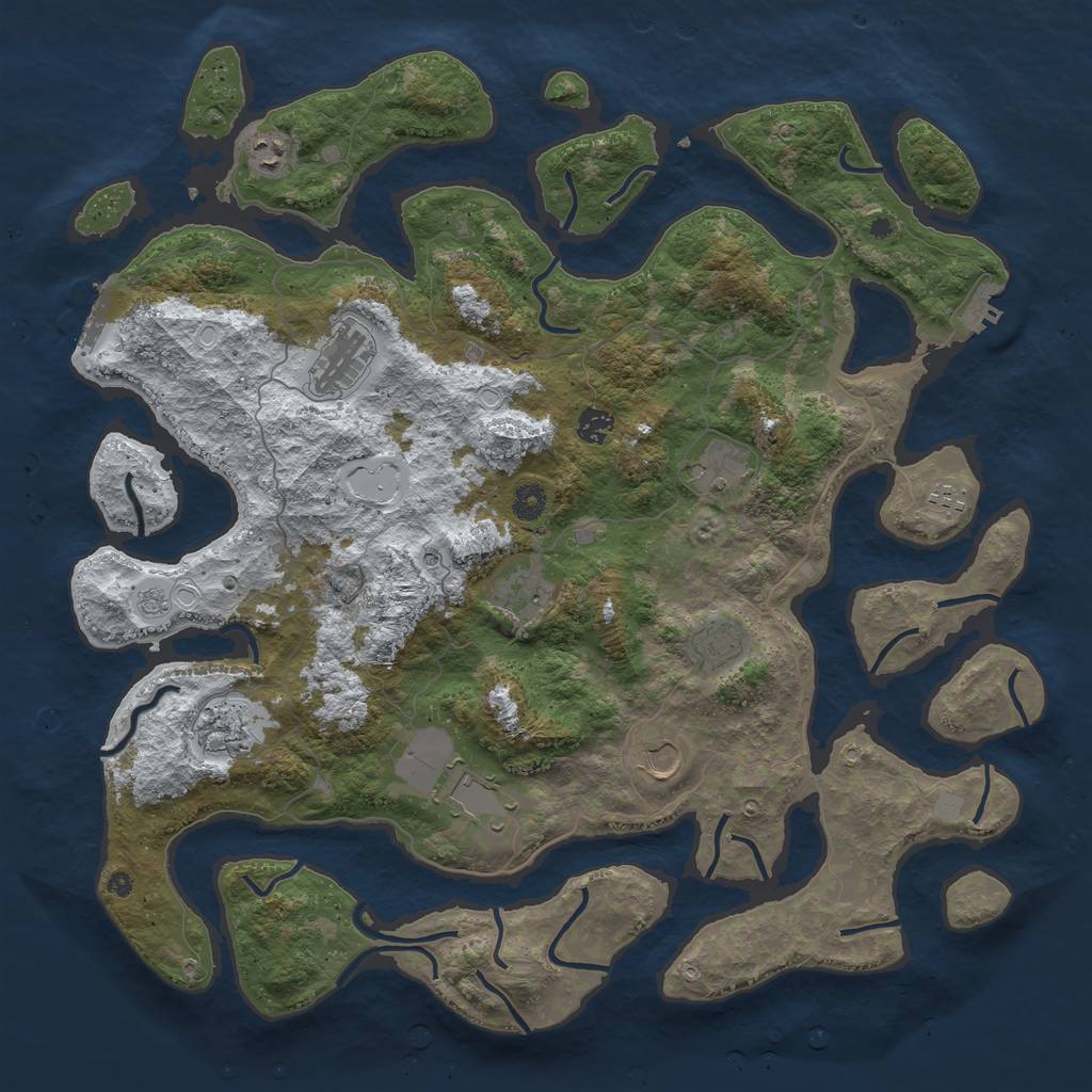 Rust Map: Procedural Map, Size: 4500, Seed: 2942058, 19 Monuments