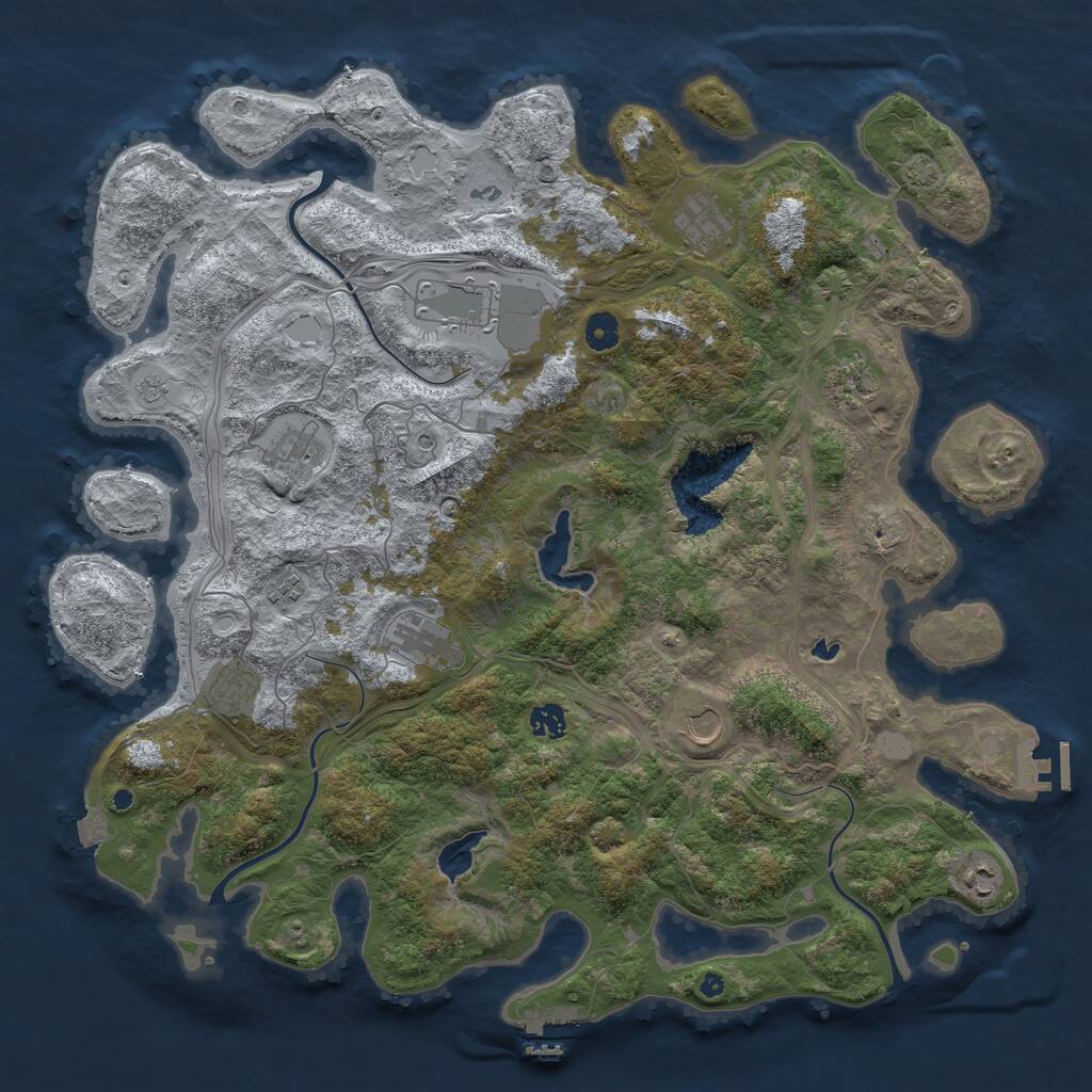 Rust Map: Procedural Map, Size: 4500, Seed: 5797440, 16 Monuments