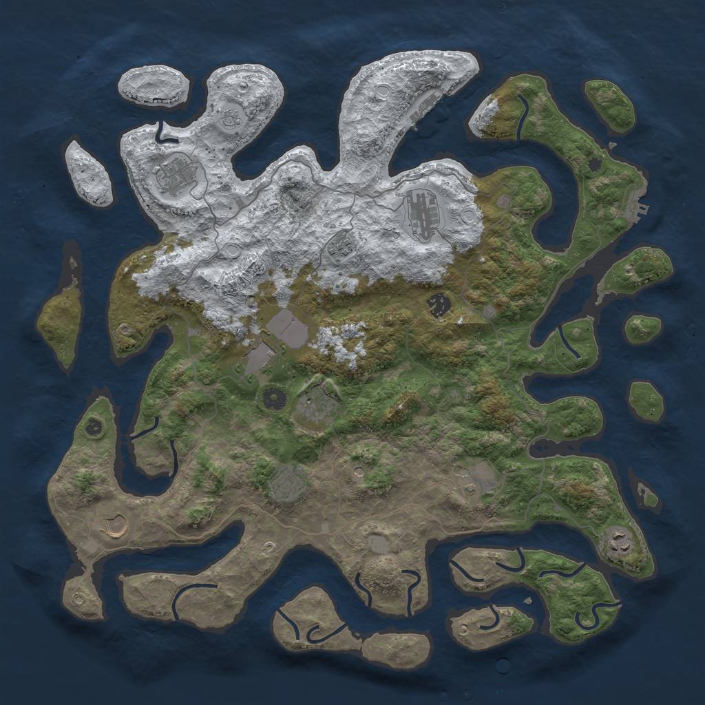 Rust Map: Procedural Map, Size: 4500, Seed: 2512051, 19 Monuments