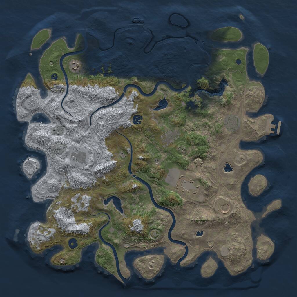 Rust Map: Procedural Map, Size: 4500, Seed: 5181935, 15 Monuments