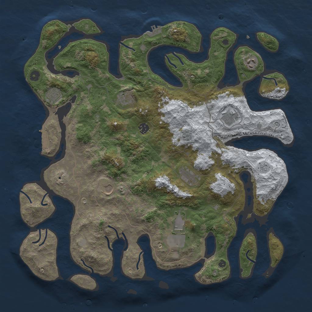Rust Map: Procedural Map, Size: 4500, Seed: 586126, 18 Monuments