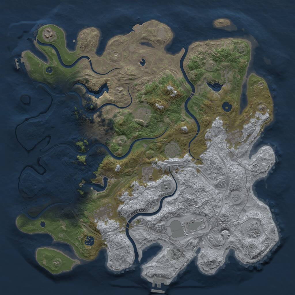 Rust Map: Procedural Map, Size: 4500, Seed: 3794155, 16 Monuments