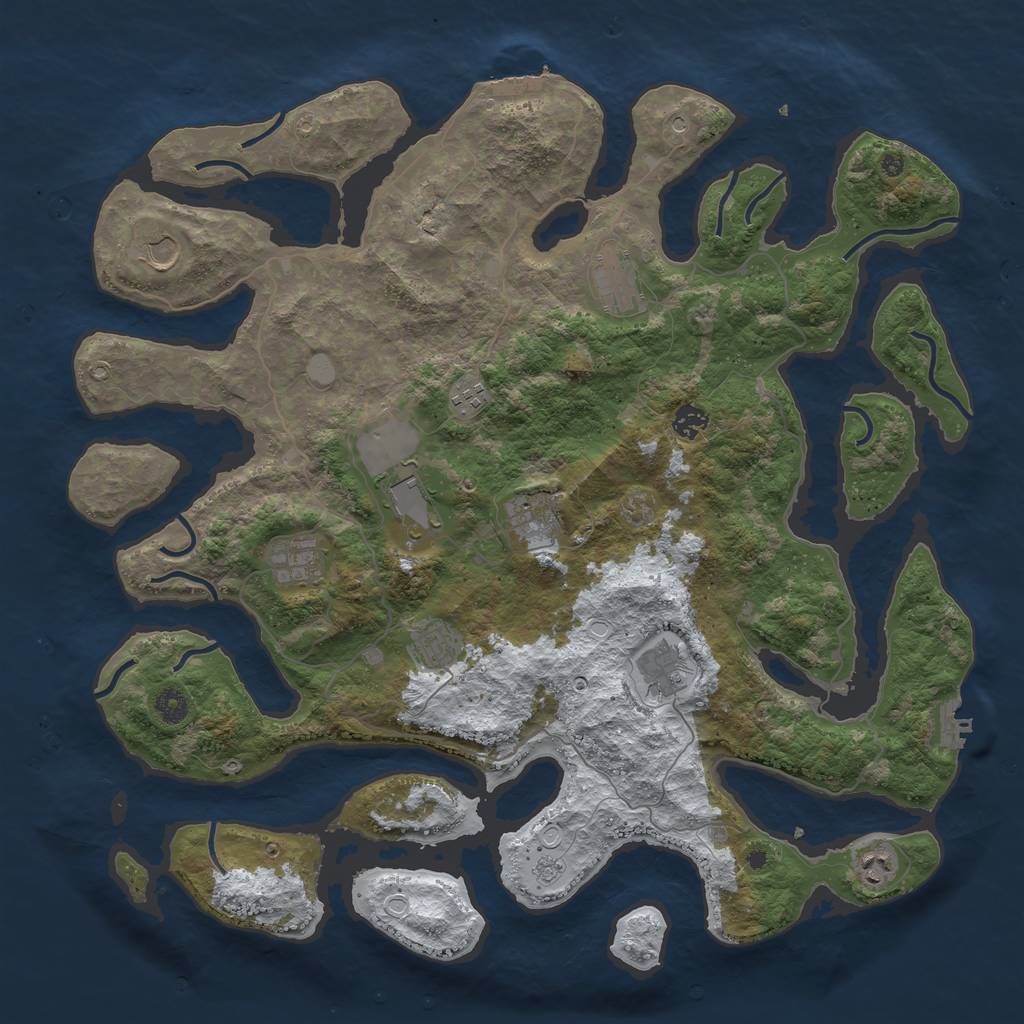 Rust Map: Procedural Map, Size: 4500, Seed: 5751564, 19 Monuments