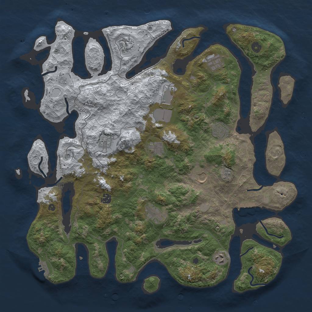 Rust Map: Procedural Map, Size: 4500, Seed: 4387145, 20 Monuments