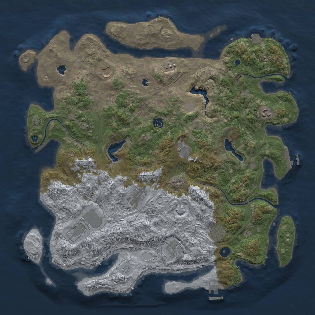Rust Map: Procedural Map, Size: 4500, Seed: 6303582, 16 Monuments