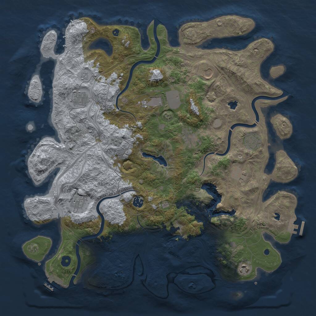 Rust Map: Procedural Map, Size: 4500, Seed: 2682811, 16 Monuments