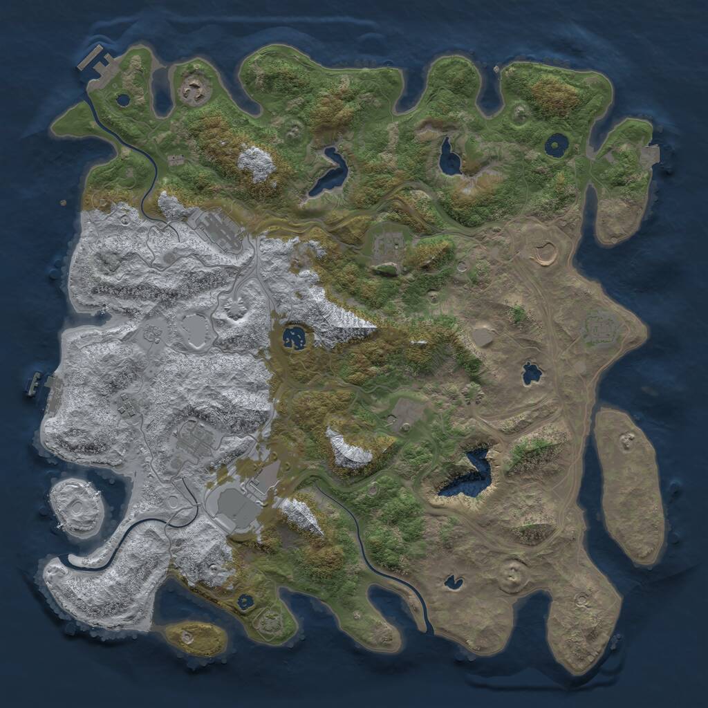 Rust Map: Procedural Map, Size: 4500, Seed: 6204022, 16 Monuments