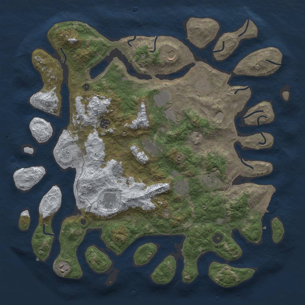 Rust Map: Procedural Map, Size: 4500, Seed: 1406687, 18 Monuments
