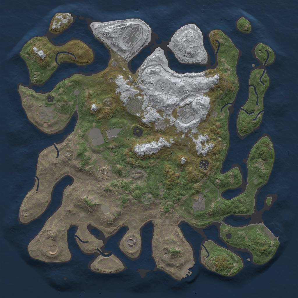 Rust Map: Procedural Map, Size: 4500, Seed: 4710655, 20 Monuments
