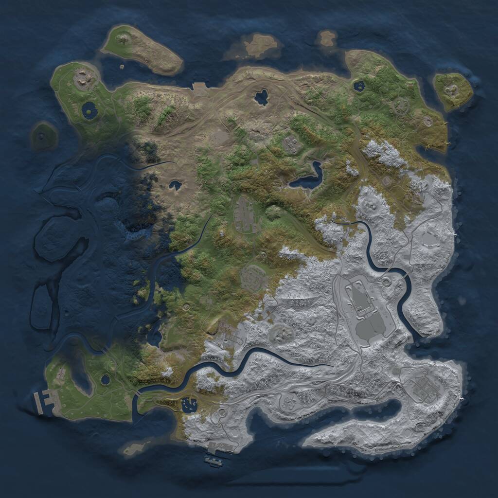 Rust Map: Procedural Map, Size: 4500, Seed: 5685506, 15 Monuments
