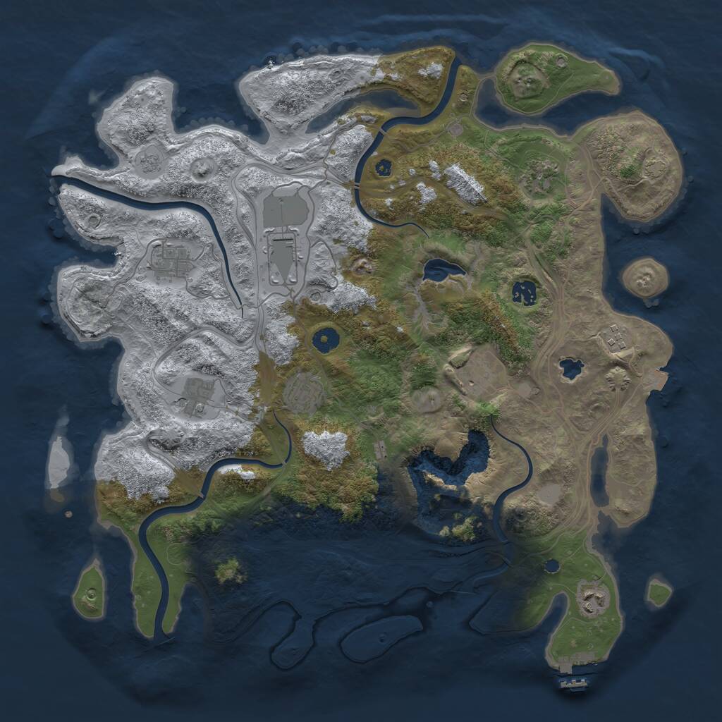 Rust Map: Procedural Map, Size: 4250, Seed: 1644932, 14 Monuments