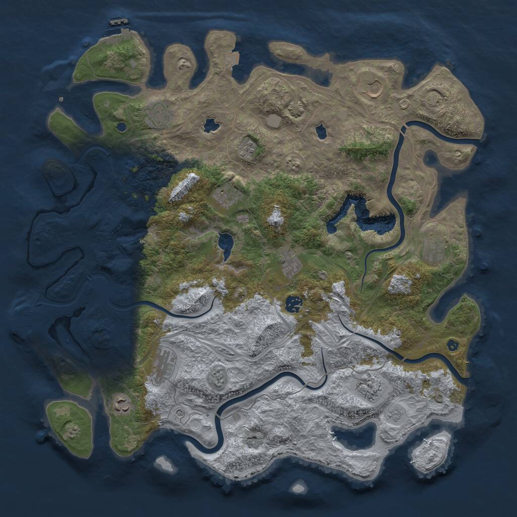 Rust Map: Procedural Map, Size: 4500, Seed: 6033479, 16 Monuments
