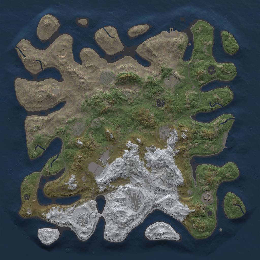 Rust Map: Procedural Map, Size: 4500, Seed: 3284132, 20 Monuments