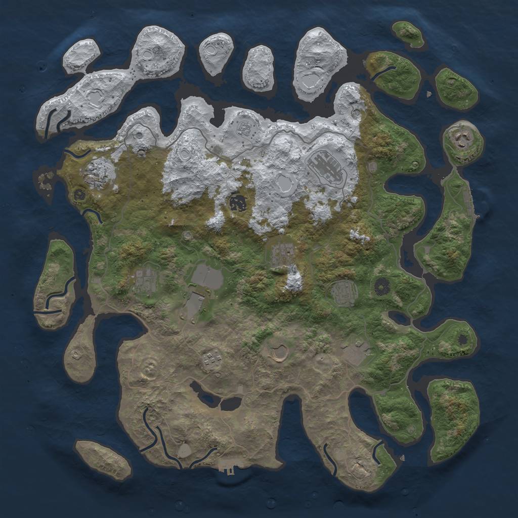 Rust Map: Procedural Map, Size: 4500, Seed: 6202410, 20 Monuments
