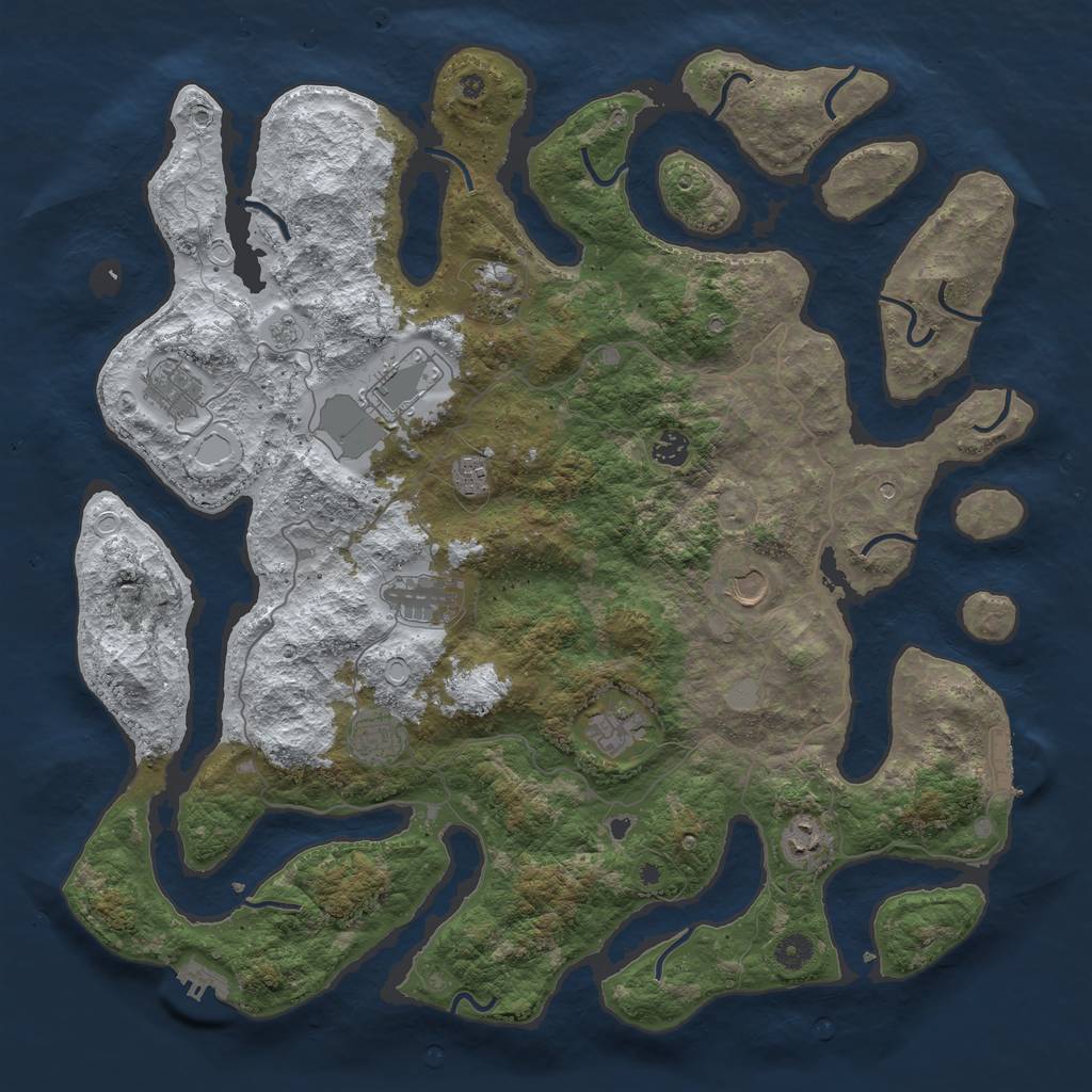 Rust Map: Procedural Map, Size: 4500, Seed: 4910315, 19 Monuments