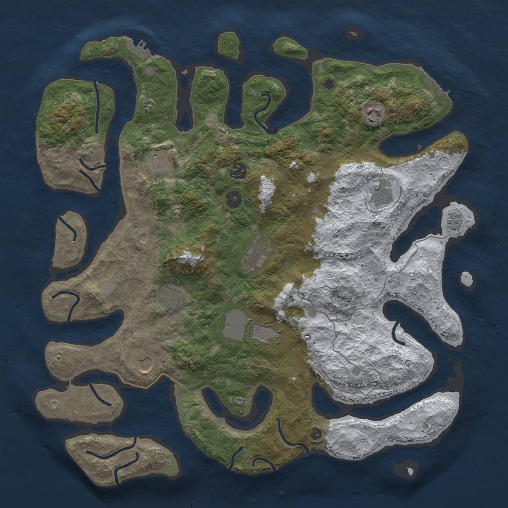 Rust Map: Procedural Map, Size: 4500, Seed: 4611265, 18 Monuments