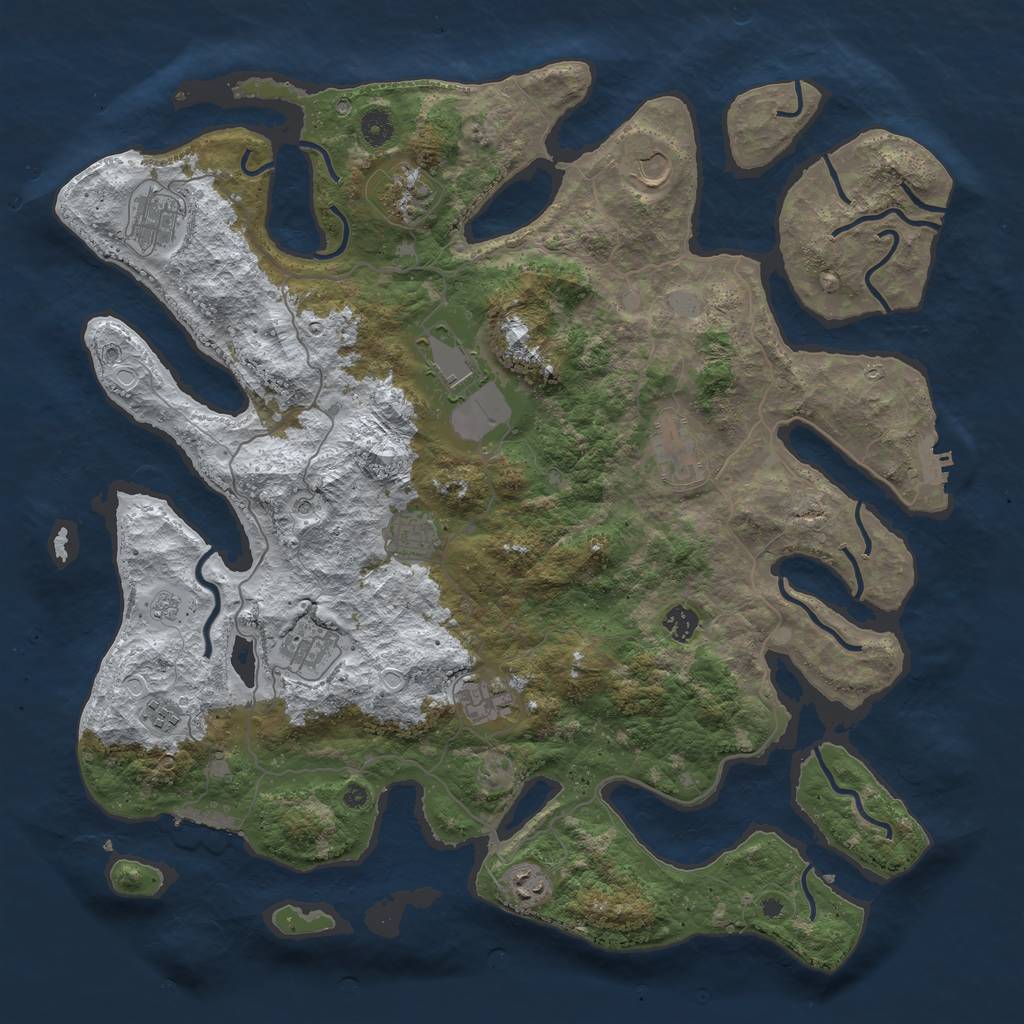 Rust Map: Procedural Map, Size: 4500, Seed: 1988, 20 Monuments