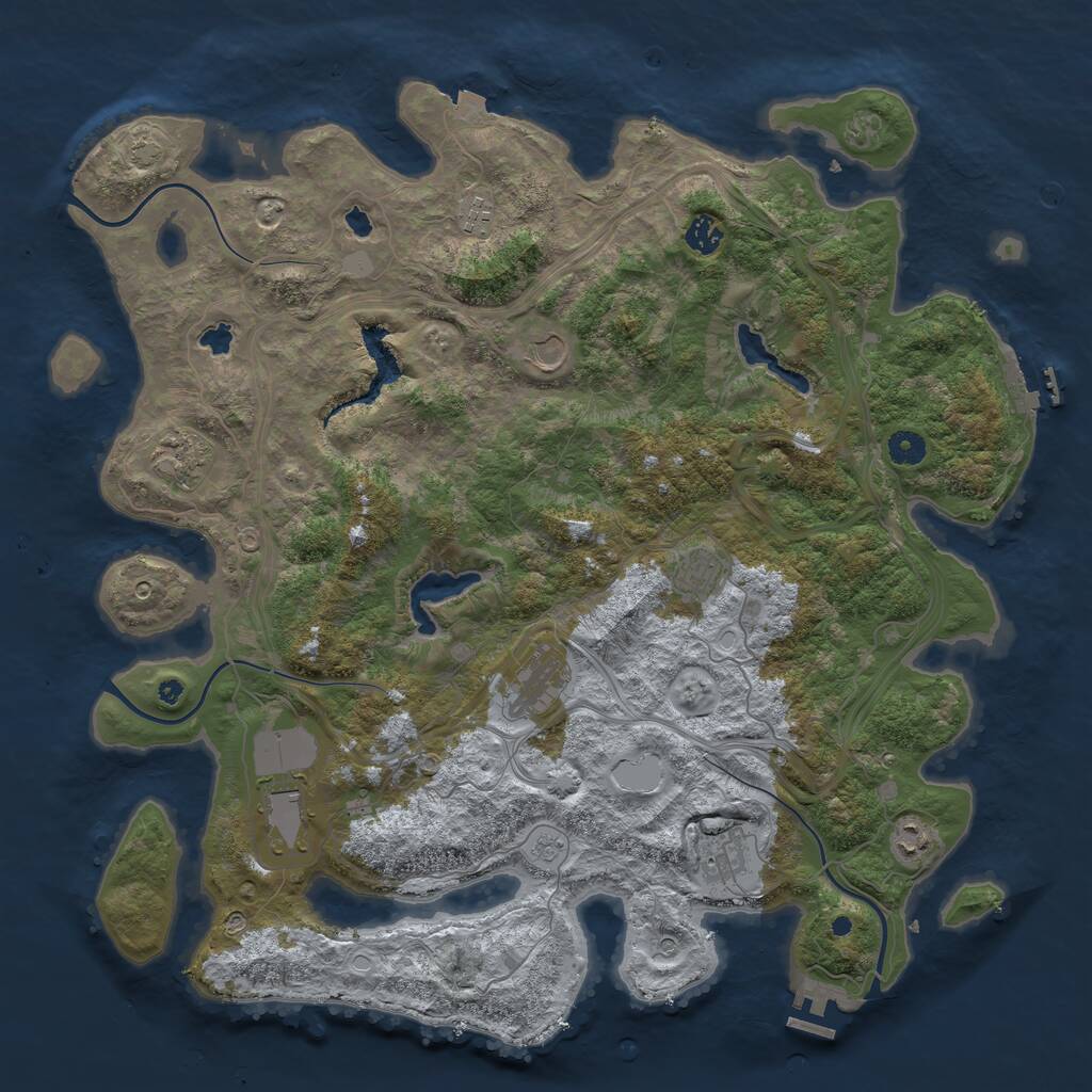 Rust Map: Procedural Map, Size: 4500, Seed: 971238, 15 Monuments