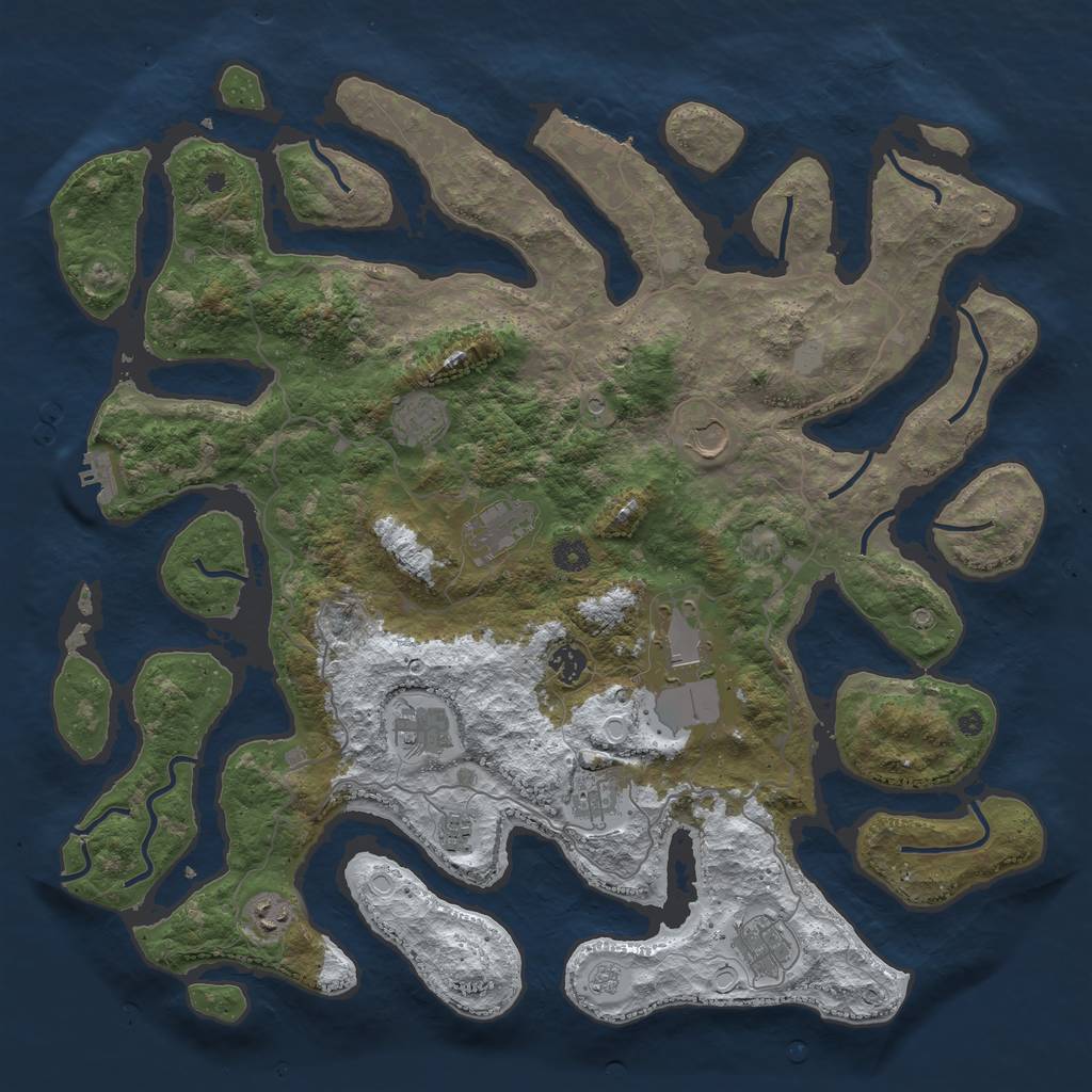 Rust Map: Procedural Map, Size: 4500, Seed: 4316203, 19 Monuments