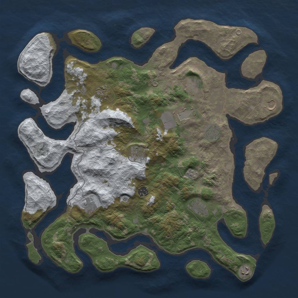 Rust Map: Barren, Size: 4500, Seed: 5842500, 14 Monuments