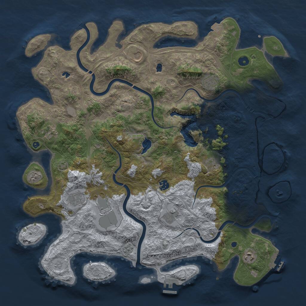 Rust Map: Procedural Map, Size: 4500, Seed: 4743198, 16 Monuments